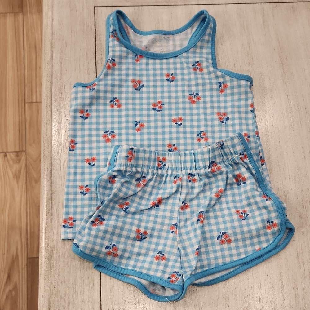 Cat & Jack Blue Gingham Kids Pajama Set